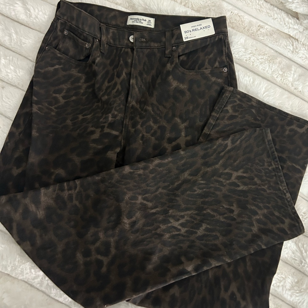 Abercrombie & Fitch Brown Patterned Jeans